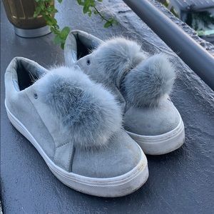 Baby Blue Sam Edelman Pom Pom Slip-ons
